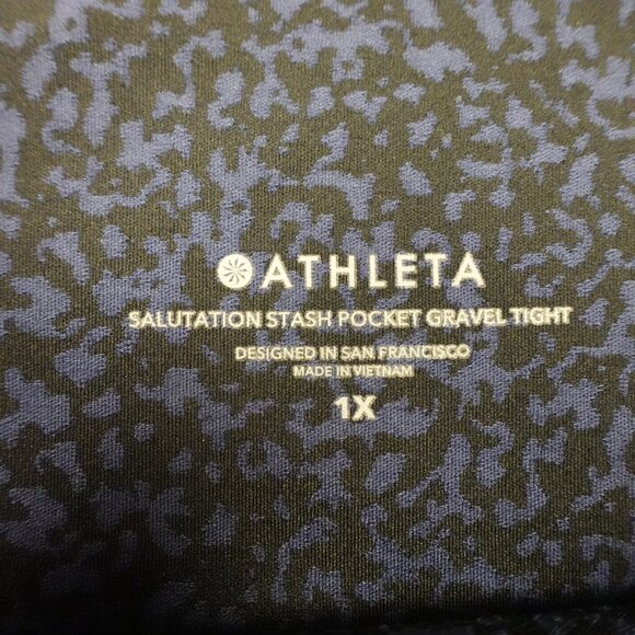 Athleta Salutation Stash Pocket Gravel Tight Leggings Women’s 1X Blue Black - Picture 3 of 13